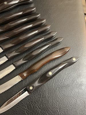 18-Pc Cutco Kitchen Knife Set KC/ KQ/ KI Brown W/Wooden Block Lot Steak Chef - Thumbnail 19