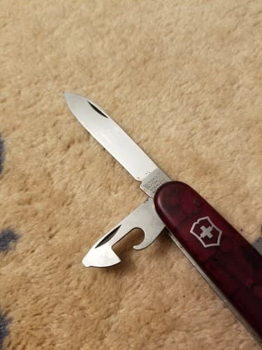 Victorinox Swiss Army Knife Multi Tool Economy Red Translucent! 7 Pc Wine Opener - Thumbnail 3