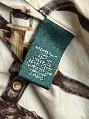 Ralph Lauren Shirt L Horse Bit Bridle Equestrian Gold Polo Top Blouse Button Up - Thumbnail 9