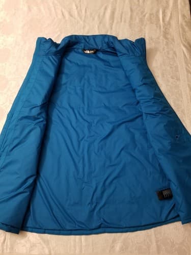 The North Face Mens L Puffer Bombay Vest Full Zip Stand-Up Blue Insulated Puff - Thumbnail 3