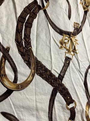 Ralph Lauren Shirt L Horse Bit Bridle Equestrian Gold Polo Top Blouse Button Up - Thumbnail 6