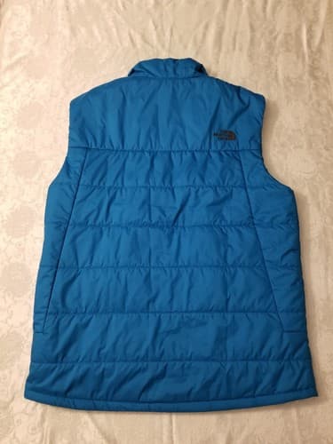 The North Face Mens L Puffer Bombay Vest Full Zip Stand-Up Blue Insulated Puff - Thumbnail 5