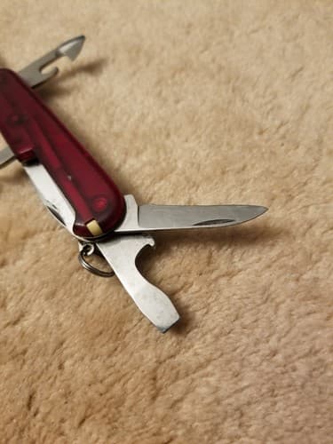 Victorinox Swiss Army Knife Multi Tool Economy Red Translucent! 7 Pc Wine Opener - Thumbnail 8