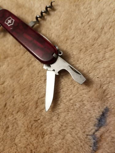 Victorinox Swiss Army Knife Multi Tool Economy Red Translucent! 7 Pc Wine Opener - Thumbnail 5