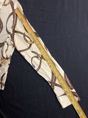 Ralph Lauren Shirt L Horse Bit Bridle Equestrian Gold Polo Top Blouse Button Up - Thumbnail 13