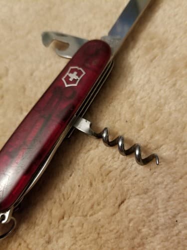 Victorinox Swiss Army Knife Multi Tool Economy Red Translucent! 7 Pc Wine Opener - Thumbnail 6