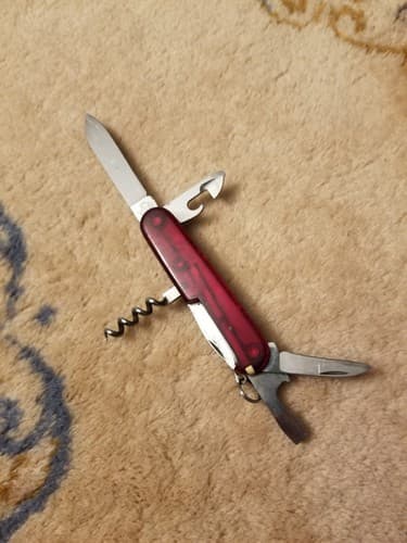 Victorinox Swiss Army Knife Multi Tool Economy Red Translucent! 7 Pc Wine Opener - Thumbnail 7