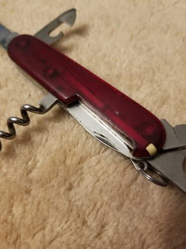 Victorinox Swiss Army Knife Multi Tool Economy Red Translucent! 7 Pc Wine Opener - Thumbnail 9