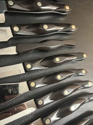 18-Pc Cutco Kitchen Knife Set KC/ KQ/ KI Brown W/Wooden Block Lot Steak Chef - Thumbnail 22
