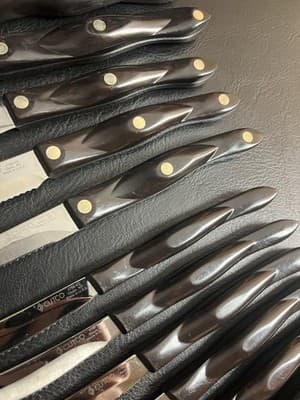 18-Pc Cutco Kitchen Knife Set KC/ KQ/ KI Brown W/Wooden Block Lot Steak Chef - Thumbnail 21