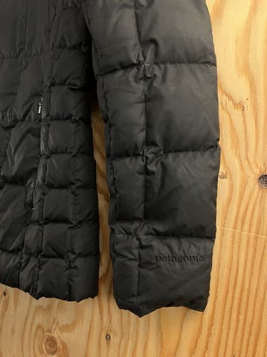 PATAGONIA Down With It Jacket Hooded WOMENS M Black Puffer Square Quilted #28490 - Thumbnail 7