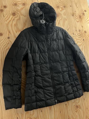 PATAGONIA Down With It Jacket Hooded WOMENS M Black Puffer Square Quilted #28490 - Thumbnail 6