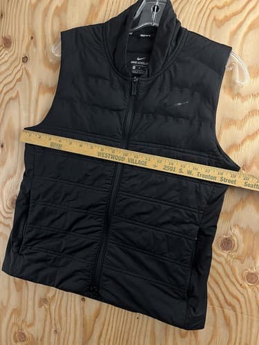 Nike Womens M Aeroloft Therma Golf Vest Black Full Zip Gilet Running 930236-010 - Thumbnail 11
