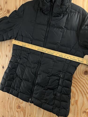 PATAGONIA Down With It Jacket Hooded WOMENS M Black Puffer Square Quilted #28490 - Thumbnail 16