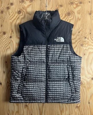Supreme x The North Face Studded Nuptse Vest Mens M Black Puffer Hoody Jacket - Image 1