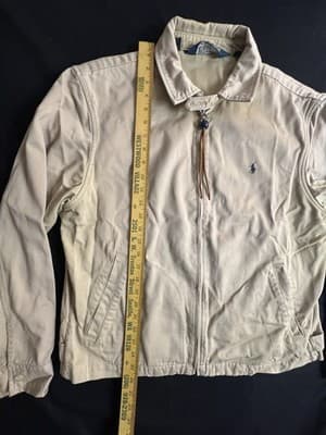 VTG Polo Ralph Lauren Harrington Jacket Mens L Unlined Bomber Canvas USA 1990s - Thumbnail 8