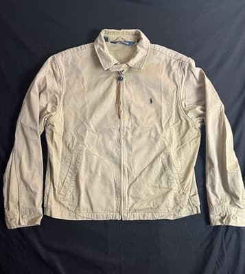 VTG Polo Ralph Lauren Harrington Jacket Mens L Unlined Bomber Canvas USA 1990s - Image 1