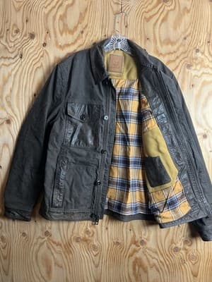 RARE Timberland Mount Davis Mixed-Media Leather/ Waxed Canvas Chore Coat Jacket - Image 1