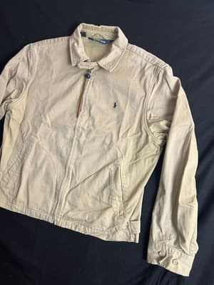 VTG Polo Ralph Lauren Harrington Jacket Mens L Unlined Bomber Canvas USA 1990s - Thumbnail 2