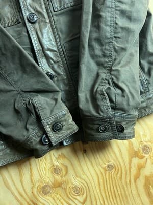 RARE Timberland Mount Davis Mixed-Media Leather/ Waxed Canvas Chore Coat Jacket - Thumbnail 6