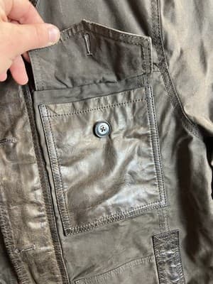 RARE Timberland Mount Davis Mixed-Media Leather/ Waxed Canvas Chore Coat Jacket - Thumbnail 7