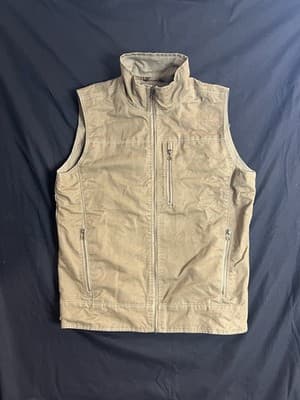 KUHL Burr Vest Mens L Brown Full Zip Outdoor Hiking Pockets 1042 Patina Dye - Image 1