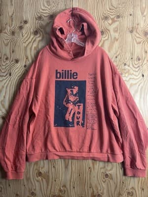Billie Eilish 2022 Happier Than Ever Tour Hoodie Oversized Sweatshirt Orange XXL - Image 1