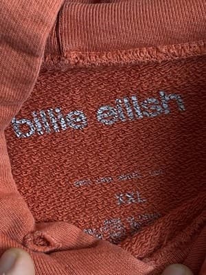 Billie Eilish 2022 Happier Than Ever Tour Hoodie Oversized Sweatshirt Orange XXL - Thumbnail 3