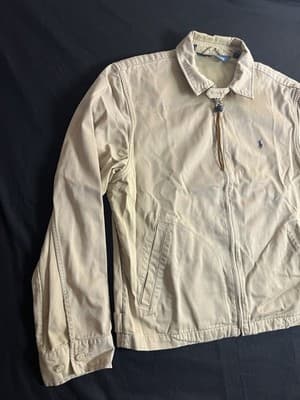 VTG Polo Ralph Lauren Harrington Jacket Mens L Unlined Bomber Canvas USA 1990s - Thumbnail 3
