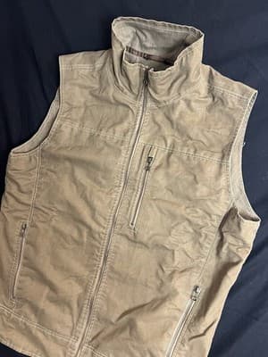 KUHL Burr Vest Mens L Brown Full Zip Outdoor Hiking Pockets 1042 Patina Dye - Thumbnail 2