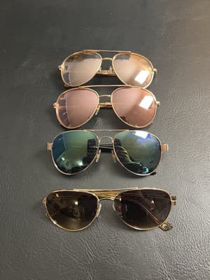 Lot Of 4 Panama Jack Aviator Sunglasses Gold Rose Pink Blue Black - Image 1