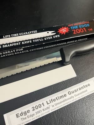 The Edge 2001 All Purpose Serrated Utility Knife 8" Blade Carve &Serve BRAND NEW - Thumbnail 3