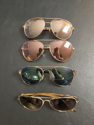 Lot Of 4 Panama Jack Aviator Sunglasses Gold Rose Pink Blue Black - Thumbnail 2