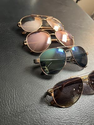 Lot Of 4 Panama Jack Aviator Sunglasses Gold Rose Pink Blue Black - Thumbnail 4