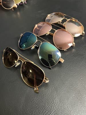Lot Of 4 Panama Jack Aviator Sunglasses Gold Rose Pink Blue Black - Thumbnail 3