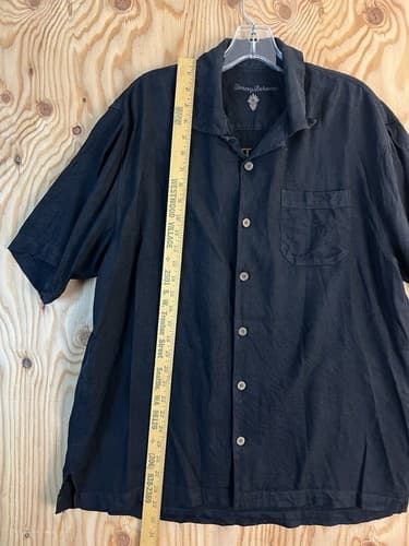 Tommy Bahama L Silk Hawaiian Embroidered Light Em Up And Lay Em Down Black Shirt - Thumbnail 7