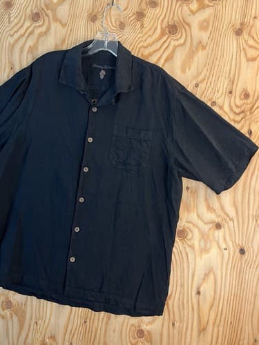Tommy Bahama L Silk Hawaiian Embroidered Light Em Up And Lay Em Down Black Shirt - Thumbnail 4