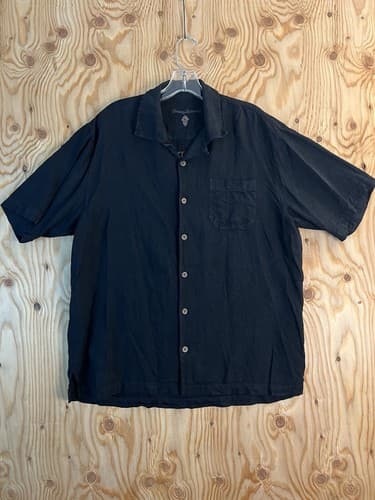 Tommy Bahama L Silk Hawaiian Embroidered Light Em Up And Lay Em Down Black Shirt - Thumbnail 3