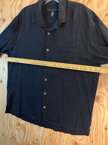 Tommy Bahama L Silk Hawaiian Embroidered Light Em Up And Lay Em Down Black Shirt - Thumbnail 8