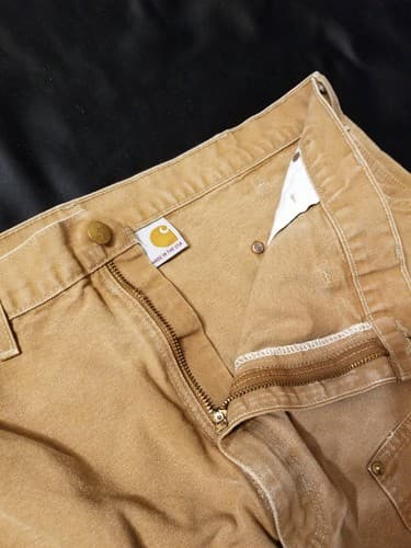 Vtg Carhartt B01 BRN Duck Double Knee Work Dungaree Pants 44x30 40x28 USA - Thumbnail 5
