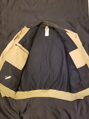 Carhartt Santa Fe Jacket Quilt Lined Mens J14 CML Brown Bomber Coat 2XL Tall XXL - Thumbnail 2