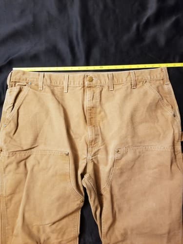 Vtg Carhartt B01 BRN Duck Double Knee Work Dungaree Pants 44x30 40x28 USA - Thumbnail 10