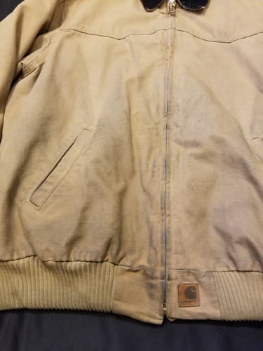Carhartt Santa Fe Jacket Quilt Lined Mens J14 CML Brown Bomber Coat 2XL Tall XXL - Thumbnail 8