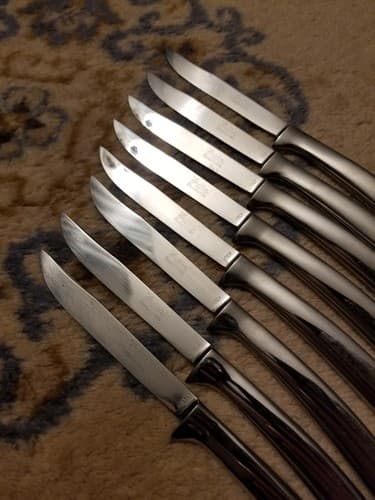 8 Pc Vtg Griffon Cutlery Corp Steak Heavy Knife Set Stainless Steel Knives - Thumbnail 3