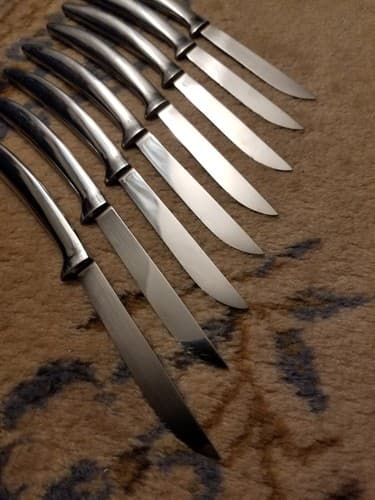 8 Pc Vtg Griffon Cutlery Corp Steak Heavy Knife Set Stainless Steel Knives - Thumbnail 8