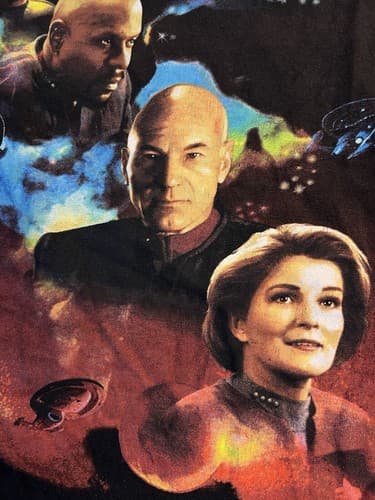Star Trek Captains Tee Vintage 1997 XL Shirt Las Vegas Experience Hilton Picard - Thumbnail 3