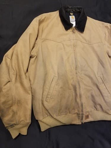 Carhartt Santa Fe Jacket Quilt Lined Mens J14 CML Brown Bomber Coat 2XL Tall XXL - Thumbnail 6