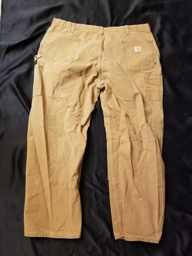 Vtg Carhartt B01 BRN Duck Double Knee Work Dungaree Pants 44x30 40x28 USA - Thumbnail 7