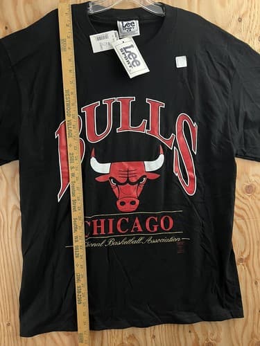 NWT Vintage Chicago Bulls Full Logo T-shirt Basketball NBA Mens XL Deadstock - Thumbnail 8