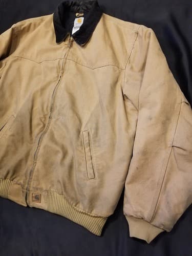 Carhartt Santa Fe Jacket Quilt Lined Mens J14 CML Brown Bomber Coat 2XL Tall XXL - Thumbnail 7